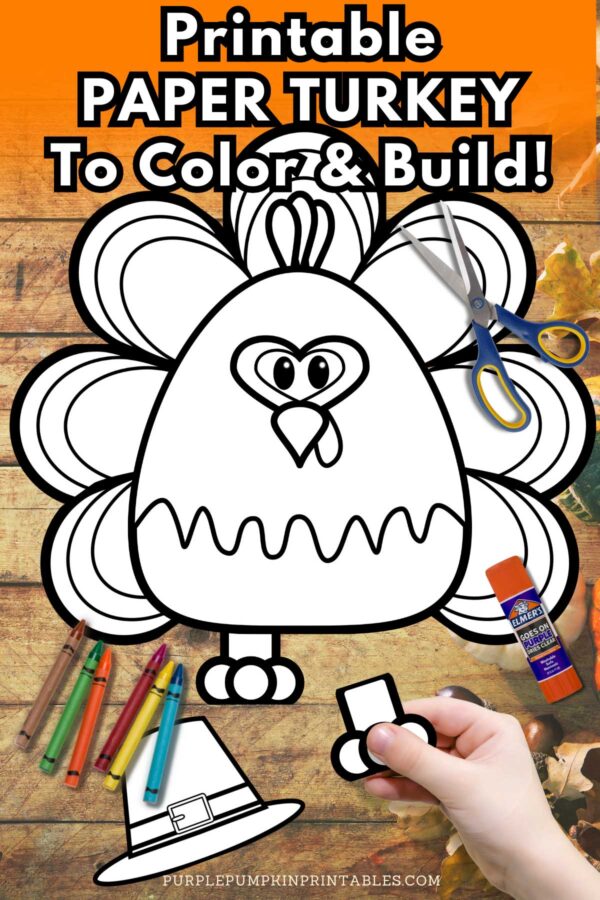 Printable Paper Turkey To Color & Build