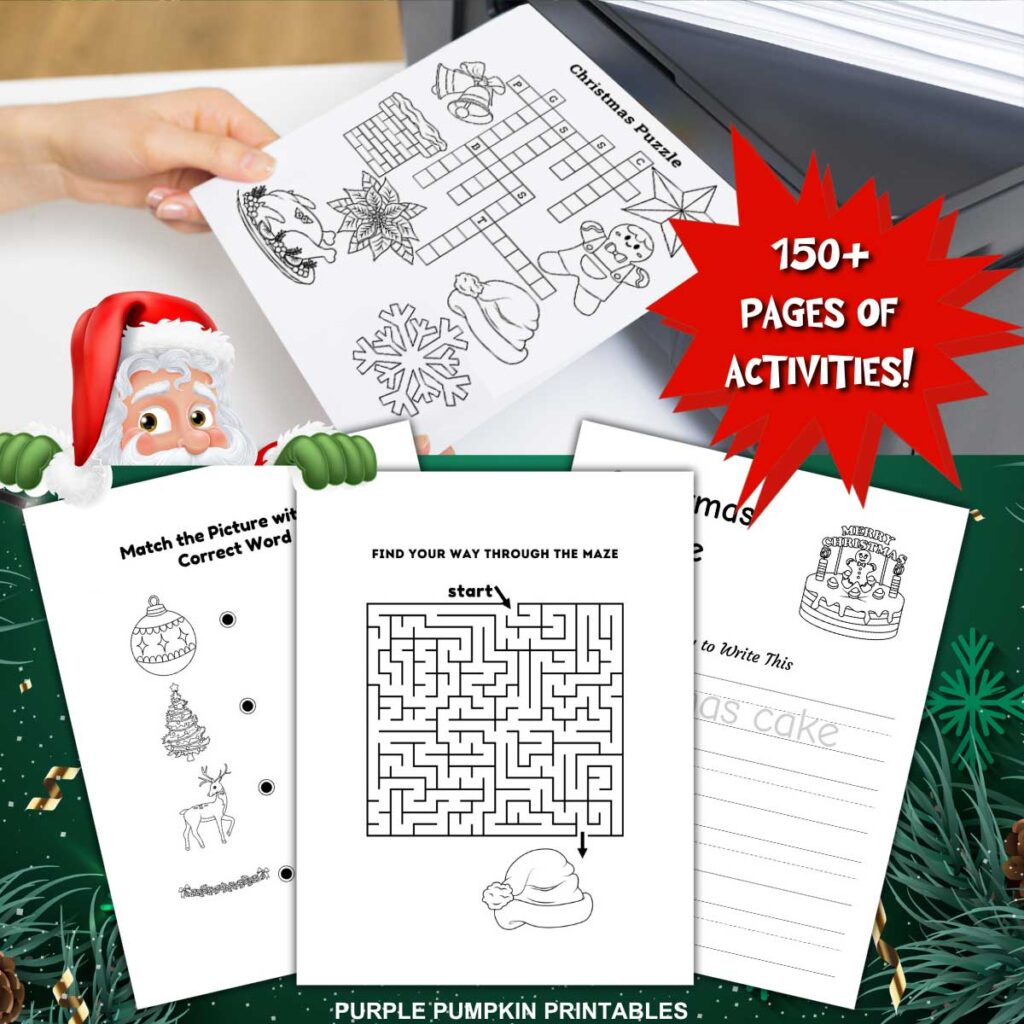 Digital Images of Printable Christmas Activities