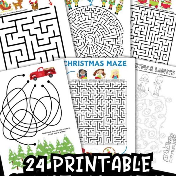 24 Printable Christmas Mazes