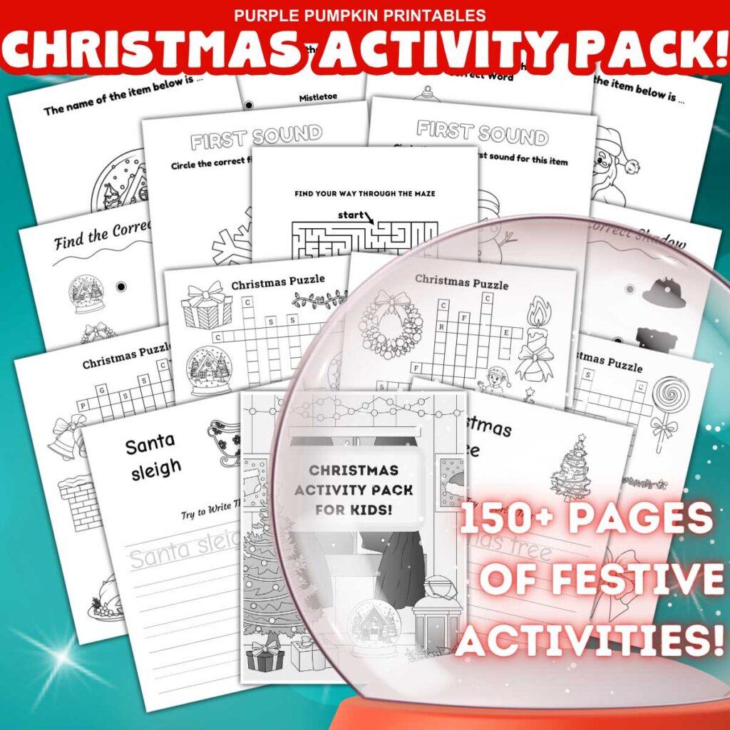 Digital Images of Christmas Activity Pack - 150+ Pages of Festive Activities