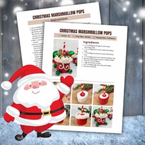 Digital Images of Christmas Marshmallow Pops Recipe Card