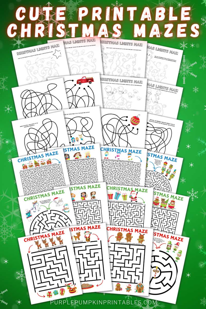 24 Printable Christmas Mazes