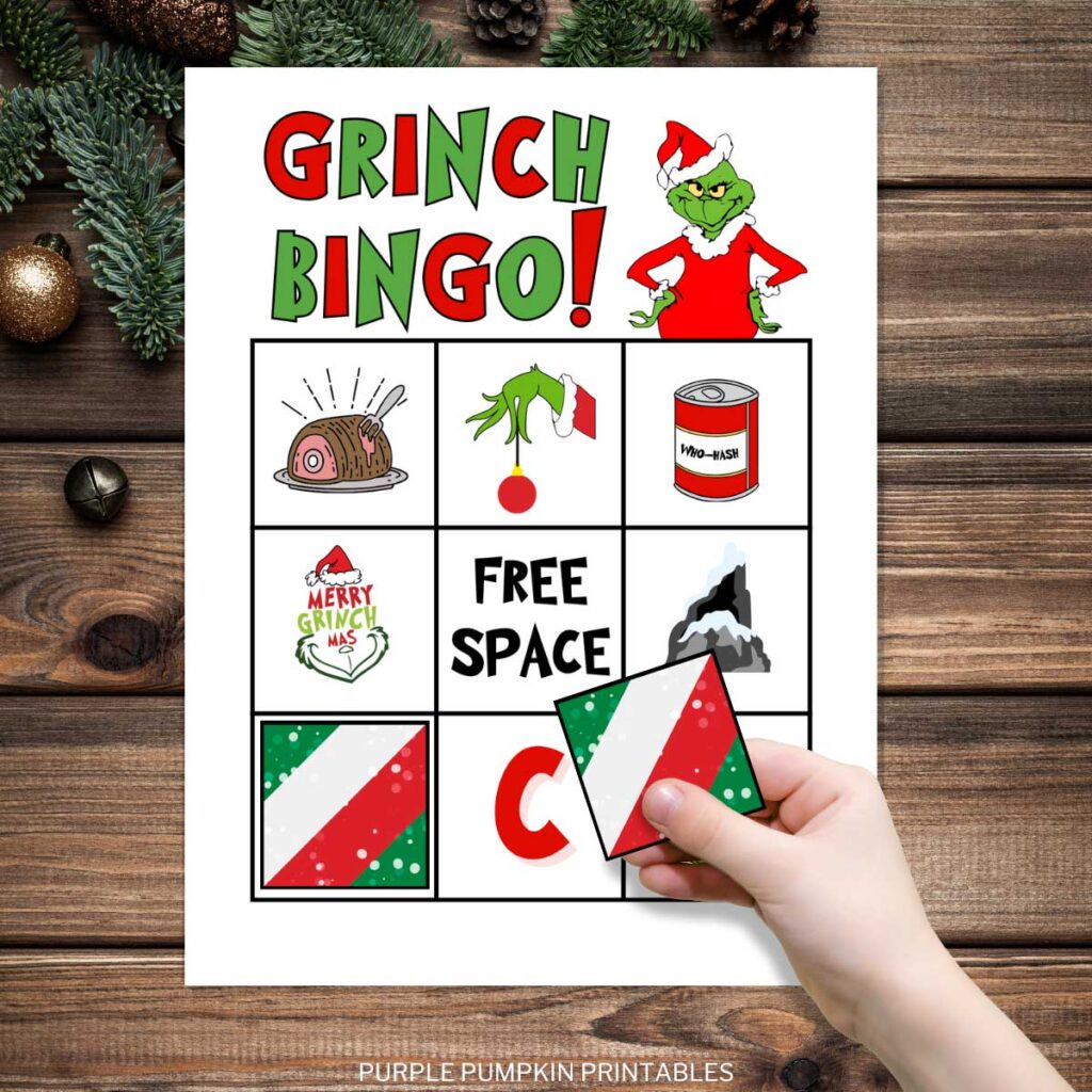 Digital Image of Grinch Bingo Game Cards to Print