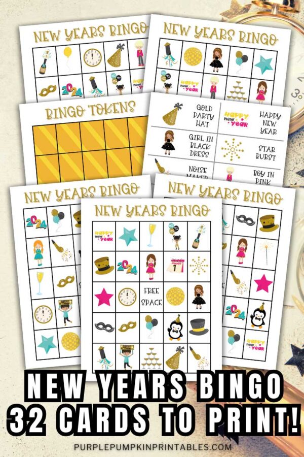New Years Bingo 32 Cards to Print