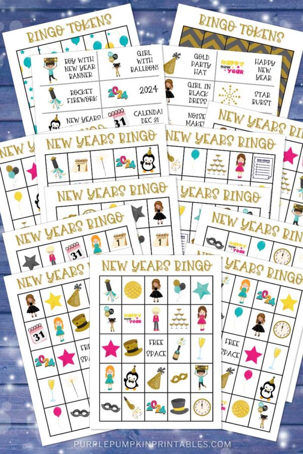 Printable Bingo Cards for New Years Eve