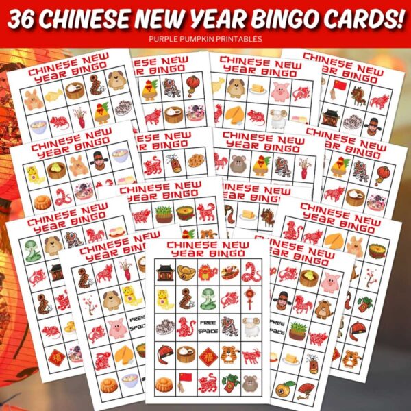 Digital Representation of 36 Chinese New Year Bingo Cards