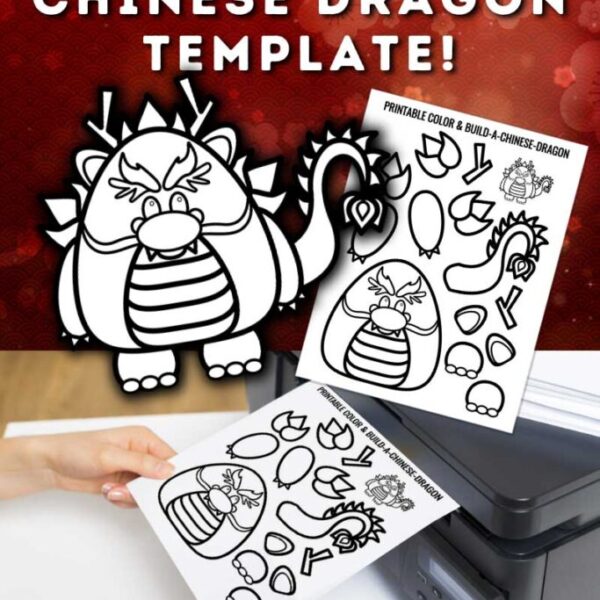 Printable Color and Build a Chinese Dragon