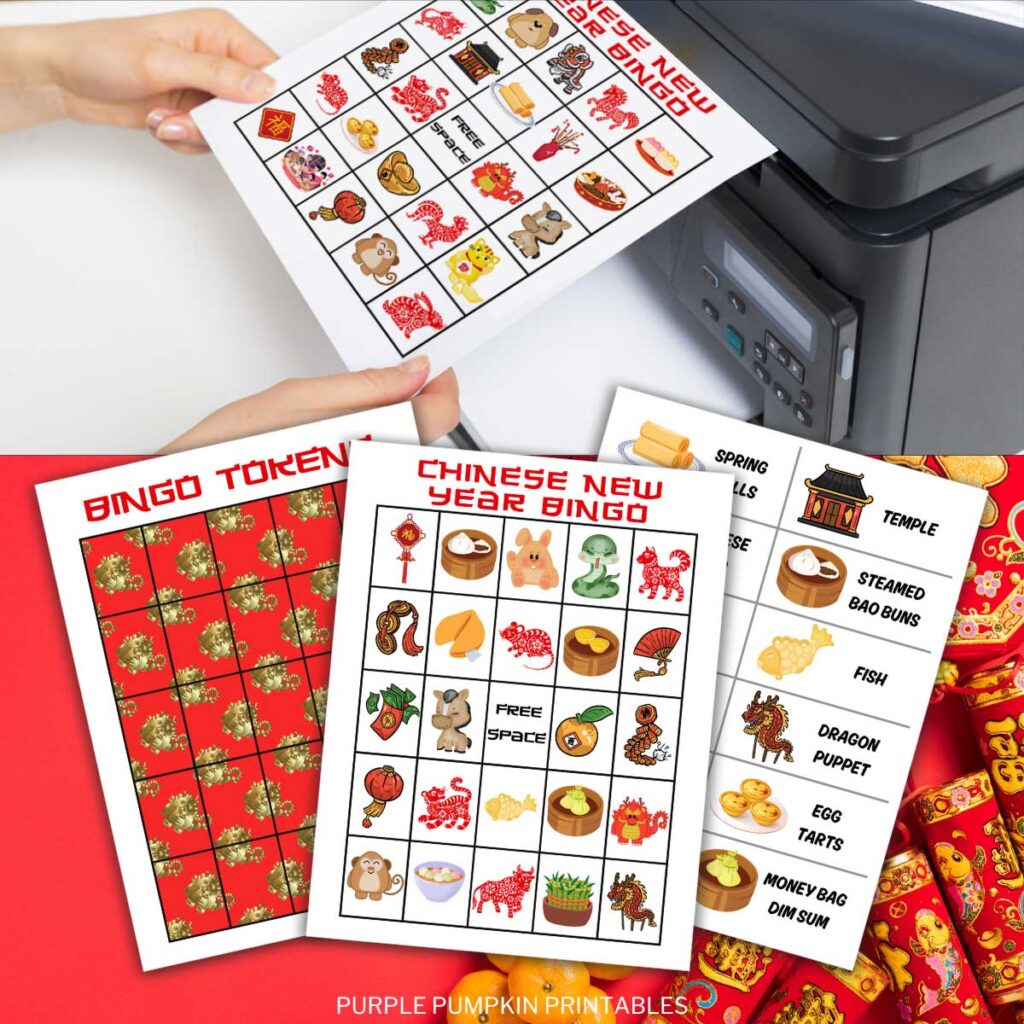 Digital Representation of Printable Lunar New Year Bingo Card