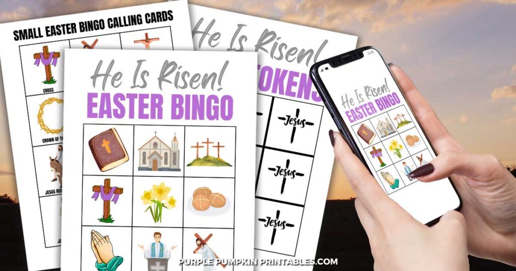 36 Printable Religious Easter Bingo Game Cards 36 Printable Religious Easter Bingo Game Cards