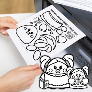 Digital mock up of printable Choir Girl Paper Craft.