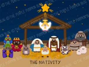 Printable Nativity Stable Animals Paper Craft to Color and Build!