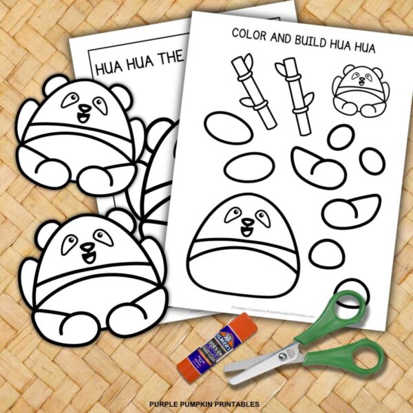 Printable Hua Hua Panda Coloring Craft – Color, Cut & Create!